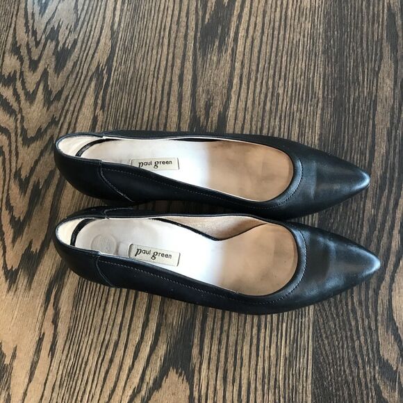 Paul Green Kami Black Soft Leather Block Mid Heel Pointed Toe UK 5.5 US 8 - Picture 4 of 16